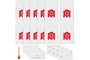 12-pack 3D Air Clean dammpåsar kompatibla med Miele Hoover FJM dammsugare för komplett C1 Compact C1 Compact C2 S241 S256i S2