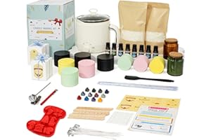 JULWHISPER Julwshiper Scented Candle Making Kit with Electric Wax Melter, Candle Making Supplies for Adults, DIY Craft Tools to Make Your Own Including Dye, Essential Oil, Soy Wax, Wicks, Candle Jars
