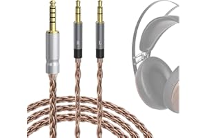 GEEKRIA Apollo Single Crystal Copper Upgrade Audio Cable Compatible with Meze Audio 99 Classics Series, 4.4mm to Dual 3.5mm Replacement Headphone Cable (4.9ft / 1.5m)