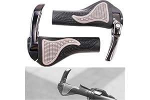 Forhome Handlebar Grips Bicycle for More Shock Absorption, Bicycle Grips Non-Slip with Two Sides Lock-On for MTB, E-Bike, City Bike, Road Bike for 22.2 mm Handlebar Grips Black