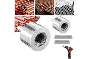 Flintronic Copper Pipe Cleaner, 15mm+22mm Drill Tube Cleaning Brush with Replaceable Fine Steel Bristle, Alloy Steel Pipe Cleaners, 4 Count