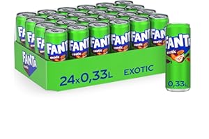 ‎FANTA Fanta Exotic - mit intensivem Geschmack einer Mischung tropischer Früchte - spritzig-erfrischendes Softgetränk in Einweg Dosen (24 x 330 ml)