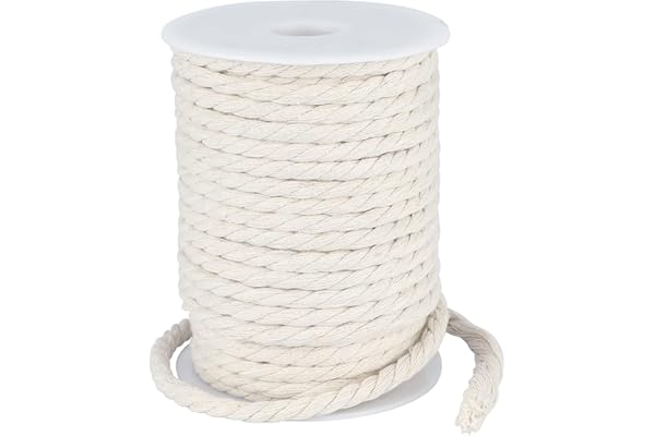 KINGLAKE Corde Macramé 6mm 25 M, Naturel Corde Coton-pour Travaux Manuels, Jardinage, Emballage, Décoration