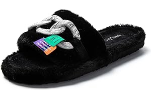 JOMIX Damskie Zimowe Kapcie Klapki Domowe Na Otwartym Przodzie Ciepłe i Wygodne