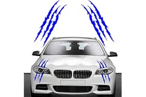 VICDUEKG Lot de 2 autocollants en vinyle imperméables pour voiture - Motif griffe de monstre - Bleu