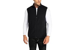 33,000ft Herren Fleece Weste Jacke Standkragen Ultraleicht Outdoor Ärmellose Fleecejacke Gilets Tops Fleeceweste Herren mit Taschen Reißverschluss