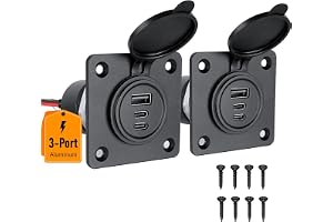 Obeaming 12V USB-Uttag för Husbil och Bil i Aluminium 3-portar 1 Pcs