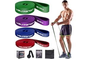 VALYPANOR Resistance Bands Set 4 Different Levels Fitness Bands Pull Up Exercise Bands for Men and Women Gym Bands for Strength Training Yoga,Pilates,CrossFit Workout with Door Anchor Storage Bag
