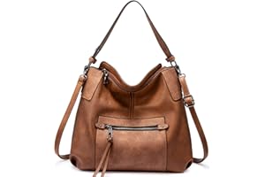 Realer Hobo Bags for Women Large Handbags Leather Shoulder Bag Ladies Synthetic Crossbody Bags Tote Brown