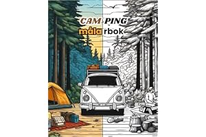 Camping målarbok: 48 modeller för barn, vuxna och färgälskare. Äventyret väntar i naturen, fånga campingens anda genom färgglada scener.