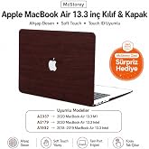 McStorey MacBook Air M1 Kılıfı A2337 Uyumlu 13 İn&ccedil; Premium Ahşap Desenli Soft Touch Hard Case A2179 A1932 Sert Koruyucu Kapak