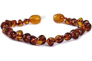 Baby J's® Genuine Baltic Amber Anklet Bracelet Cognac sizes 12cm - 18cm. Money Back Guarantee.