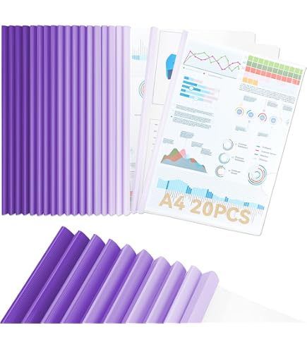 30 Barres De Reliure Violet A4 10 Mm – Capacité 70 Feuilles, Reliure Rapport Présentation, Plastique Solide Antidérapant