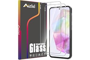 Aiziki Szklana osłona ekranu do Samsung Galaxy A35, folia ze szkła hartowanego, ochrona przed uderzeniami, odporna na pękanie, odporna na zarysowania, przezroczysta HD, bez pęcherzyków powietrza, [2