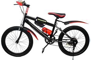 DSYOGX Bicicleta de montaña de 20 pulgadas, 7 velocidades, para niños y niñas, con guardabarros, freno de seguridad de doble disco, para niños de 125 cm hasta 155 cm