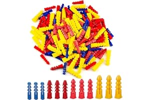 IUIIAII 300Pcs Assorted Wall Plugs Set, Wall Plugs Assorted(5mm 6mm 7mm 8mm), Impact-Resistant Plastic Expansion Plugs Suitable for Brick Concrete Gypsum Plasterboard and Chipboard Fixings