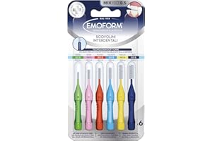 Scovolino Interdentale Emoform con Tecnologia SoftCare per un Contatto Extra Delicato sulle Gengive grazie alle Setole Morbide - Impugnatura Ergonomica e Antiscivolo con Cappuccio
