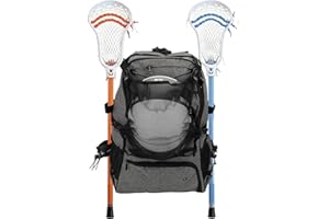 bimiti Lacrosse Bag Extra Large Lacrosse Backpack with Two Stick Holders Hidden Zipper Net and Separate Shoes Compartment Field Hockey Bag Holds All Lacrosse or Field Hockey Equipment