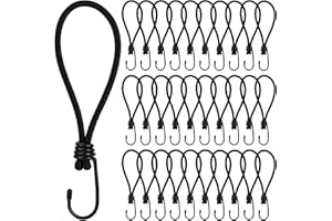 RUBESSIA Gancho Expansor 30 Piezas 15 cm Negro Gancho de Cuerda Tensores Elasticos Transporte para Carpas, Lonas, Carteles, Pancartas
