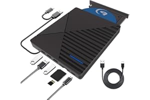 EOKEKE Lecteur CD DVD Externe, Lecteur CD DVD +/-RW Portable, Lecteur DVD/CD Mince, USB 3.0 et Type-C Lecteur DVD Optique Graveur ROM pour Ordinateur Portable PC Mac OS Windows 10/8/7/XP/Linux