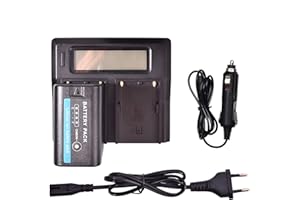 DSTE® Ersatz Batterie BP-U60 + LCD Dual Ladegerät Compatible für Sony PMW-100,PMW-150P,PMW-160,PMW-200,PMW-EX1,PMW-EX1R,PMW-EX3,PMW-EX260,PMW-EX280,PMW-F3,PMW-F3K,PMW-F3L,PXW-X180 Camcorder