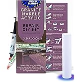 Granite, Marble and Acrylic Repair Kit (Transparent/Transparent) - Fix Your Flaws Like a Professional Suitable for Most Repairs