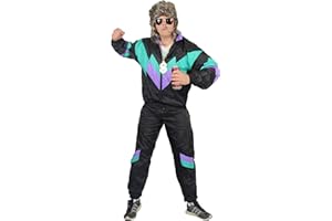 Foxxeo 80er Jahre Trainingsanzug Kostüm für Herren 80s Jogginganzug Assi Gr. S-XXL