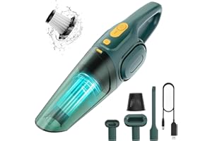 HANGORIZE Handstaubsauger, 8000Pa Handstaubsauger Akku mit Stecker, kabelloser Autostaubsauger mit waschbarem HEPA Filter, Handstaubsauger für Auto, Haus, Tierhaare