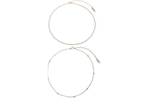 Happiness Boutique Set girocollo da donna placcato oro | 2 catene minimalista dal design delicato gioielli raffinati in acciaio inox oro – oro rosa argento