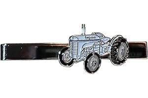 ENAMEL WORLD Ferguson TE20 Little Grey Fergie Vintage Farm Tractor Metal Enamel Tie Clip