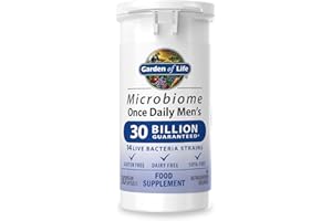Garden of Life Microbiome Probiotics Once Daily Men’s Supplements | 30 Capsules Made in Italy | 30 Billion CFU 14 Strains | Gluten, Dairy & SOYA Free - Vegan