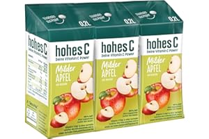 ‎HOHES C hohes C Milder Apfel (3 x 0,2l), 100% Saft, Apfelsaft, Vitamin C, ohne Zuckerzusatz laut Gesetz, weniger Säure, vegan