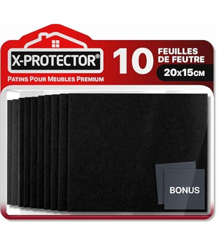 Lot De 8 Patins En Feutre Autocollants (16 X 20 Cm, 5 Mm