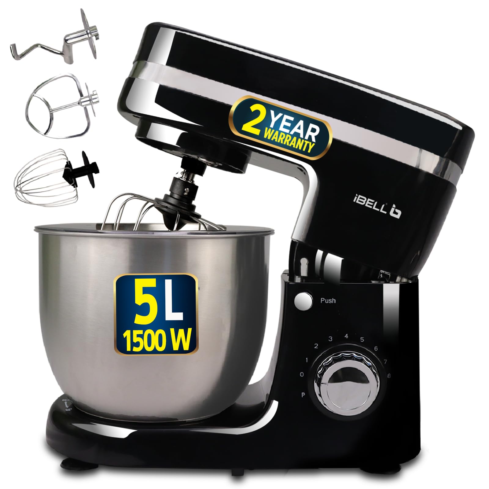 iBELL 4500MPRO Stand Mixer Review: Powerful 1500Watt Motor, 8 Speed Control, 5L Stainless Steel Bowl