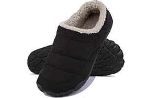 Ranberone Zapatillas Casa Hombre Invierno Cerradas Pantuflas de Exterior Antideslizantes Cálido Forro Impermeable Zuecos Zapatillas de Casa Talla 40-50 EU