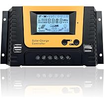 Regolatore Di Carica Solare 60A PWM – 12V/24V, Display LCD, 2 Porte USB, Per Pannelli Solari