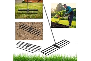 Anwicar Râteau de Nivellement de Pelouse - 90x30 cm & Poignée 150 cm - Raclette à Gazon - Robuster Nivellierrechen für gleichmäßige Rasenpflege - pour Jardins et Terrains de Sport