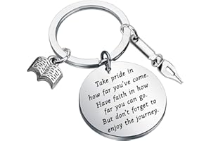 ENSIANTH Author Gifts Writer Keychain Novelists Gifts Writer Inspiration Literary Jewelry Take Pride in How Far You Have Come