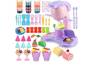 YIMOMOYI Juego de Plastilina, Plastilina para Niños, Moldes Plastilina con 12 Cajas Arcilla, Accesorios de Arcilla de Modelado para Hacer Helados, Regalos para Niños y Niñas de 3 4 5 6 7 8 9 10 Años (B)