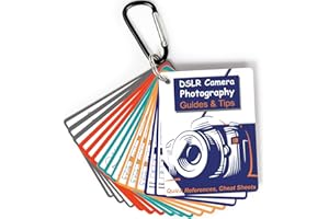 Tip Info Photography Accessories DSLR Cheat Sheet Cards for Canon, Nikon, Sony, Camera Quick Reference Guides & Tips: Settings, Exposure, Modes, Composition, Lighting etc 4×3 inch