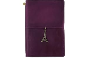 AIGUONIU Originalt Läder TN Reseanteckningsbok Skyddsfodral Journal Sketchbook Planner Agenda Dagbok Personliga Organisatörer Anteckningsbok (Lila A5)