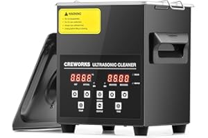 CREWORKS 2L Digital Ultrasonic Cleaning Machine with Degas and Gentle Mode, 60W Ultrasonic Cleaner Machine with Heater and Timer, Professional Ultrasound Cleaner for Retainer Jewellery Makeup Sponge
