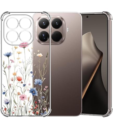 Xkladz Beschermhoesje voor Xiaomi 15T Pro 5G, transparant beschermhoesje met schattig bloemenpatroon, schokbestendige beschermhoes van zachte TPU- siliconen voor jongens, meisjes, mannen en vrouwen