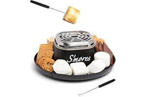 Nostalgia NSM200BK6A Chocolate, Marshmallows and 4 Roasting Forks, Stainless Steel, Black