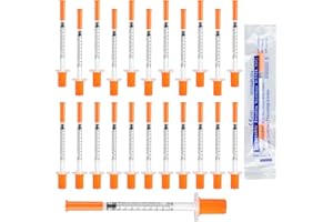 HOCUCHELAND 30 Pack 0.5ml Plastic Dispensing Measuring Tool, 31G 8mm 5/16'' Ultra Fine Lab Dispensers, Individually Wrapped, Multiple Uses Laboratory Accessories for PET Feeding Liquid Separation Lab Measuring