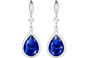 Linawe Pendientes colgantes para mujer, pendientes colgantes, joyas de oro, plata y oro rosa, pendientes colgantes de cristal con diamantes, joyería de moda para bodas