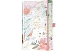 ARTFAN Terminplaner 2025 2026 - Terminkalender 2025 2026 von August 2025 bis September 2026, Wochenplaner A5 mit Innentasche, Elastischer Verschluss, 2025 2026 Kalender Buchkalender, 21.3 x 14.7cm