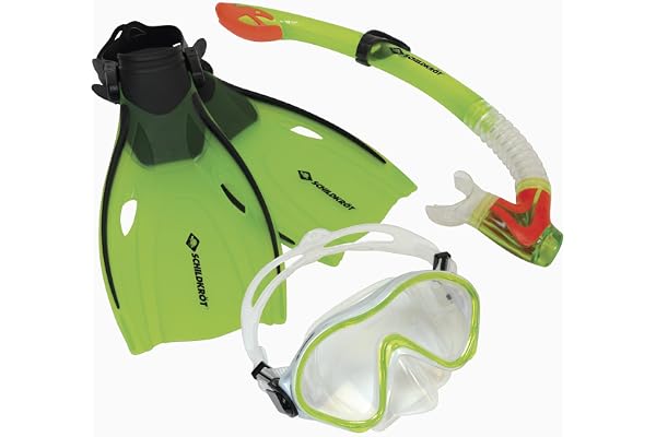 Schildkröt Bermuda barnsnorkelset, 3 delar, glasögon, snorkling, justerbara fenor i olika storlekar, ABC-set, junior dykset, högkvalitativt silikon, perfekt passform