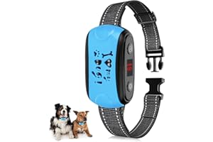 SOSHIEE Collare per cani antiabbaio - Collare di addestramento a vibrazione intelligente con 6 livelli di sensibilità Collare antiabbaio impermeabile IP67 per cani di piccola, media e grande taglia