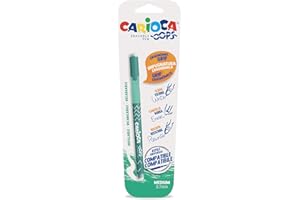 Carioca OOPS – Bolígrafo borrable con tinta termosensible. Contiene 1 bolígrafo. Perfecto para escribir, borrar y volver a escribir. Goma incluída. Trazo 0,7mm. Color Verde